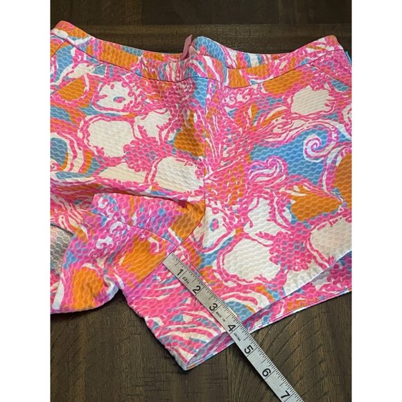 Lilly Pulitzer Adie Feeling Tanked Shorts Size 8 Textured Side Zip Preppy Beach - Picture 3 of 8